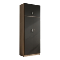 Ντουλάπα δίφυλλη και πατάρι Lego pakoworld σε sonoma-ανθρακί απόχρωση 80x42x240εκ Ντουλάπα δίφυλλη και πατάρι Lego pakoworld σε sonoma-ανθρακί απόχρωση 80x42x240εκ