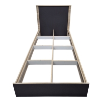 Κρεβάτι Athos pakoworld σε sonoma-ανθρακί απόχρωση 90x190εκ