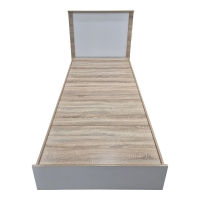 Κρεβάτι Athos pakoworld σε sonoma-λευκό απόχρωση 90x190εκ Κρεβάτι Athos pakoworld σε sonoma-λευκό απόχρωση 90x190εκ