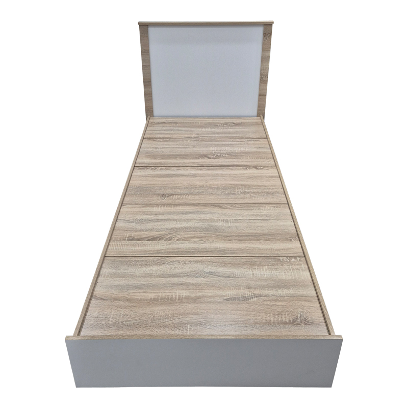 Κρεβάτι Athos pakoworld σε sonoma-λευκό απόχρωση 90x190εκ Κρεβάτι Athos pakoworld σε sonoma-λευκό απόχρωση 90x190εκ