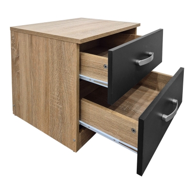 Κομοδίνο Athos pakoworld σε sonoma-ανθρακί απόχρωση 48x40x41.5εκ Κομοδίνο Athos pakoworld σε sonoma-ανθρακί απόχρωση 48x40x41.5εκ