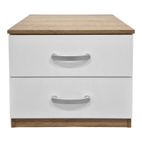 Κομοδίνο Athos pakoworld σε sonoma-λευκή απόχρωση 48x40x41.5εκ