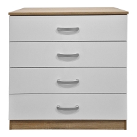 Συρταριέρα Athos pakoworld σε sonoma-λευκή απόχρωση 80x40x79εκ