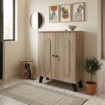 Παπουτσοθήκη-ντουλάπι Cathi pakoworld sonoma 80x34x95εκ