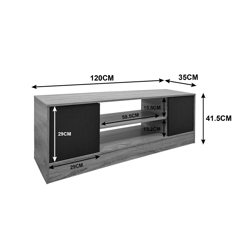 Έπιπλο τηλεόρασης Sasa pakoworld sonoma-λευκό 120x35x41.5εκ