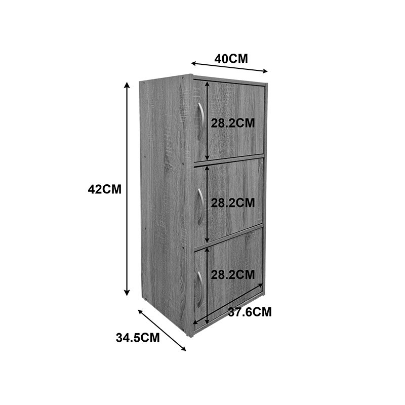 Ντουλάπι-στήλη Soline pakoworld ανοιχτό γκρι 40x34.5x90.5εκ