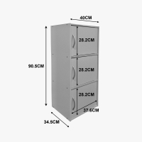 Ντουλάπι-στήλη Soline pakoworld λευκό 40x34.5x90.5εκ