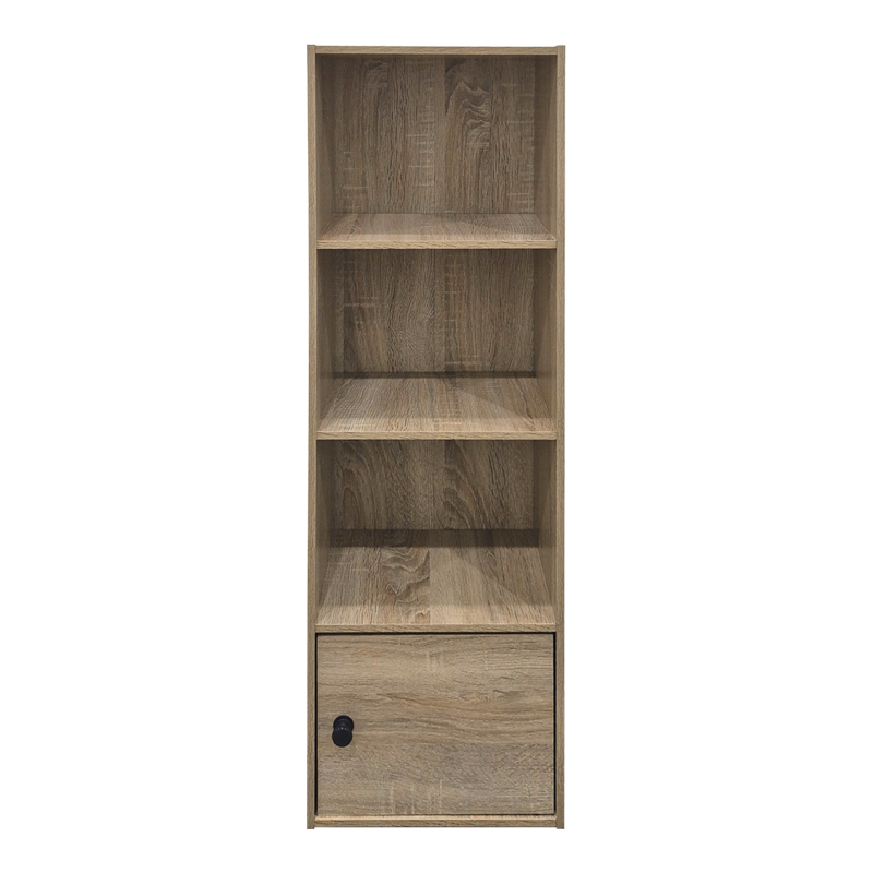 Βιβλιοθήκη-στήλη Lenobia pakoworld με ντουλάπι sonoma 30.5x24x95εκ