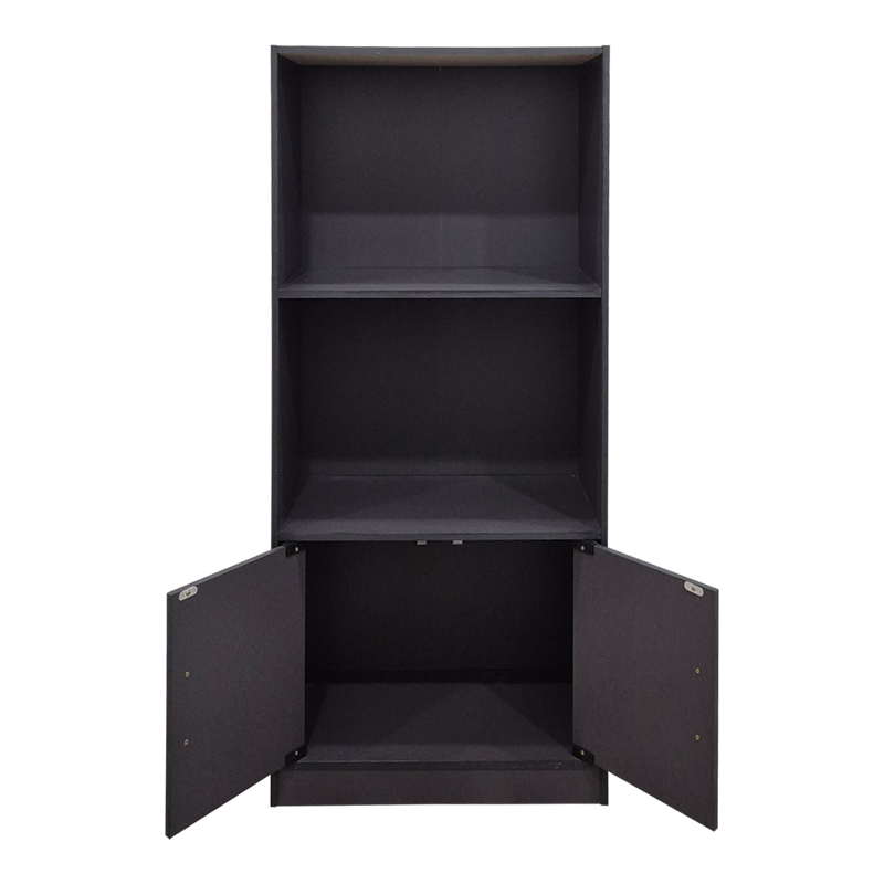 Βιβλιοθήκη Tekaro pakoworld ανθρακί 60x30x120εκ