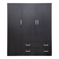 Ντουλάπα τρίφυλλη με 2 συρτάρια Alvia pakoworld wenge150x51x180εκ