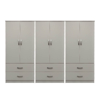 Ντουλάπα εξάφυλλη με συρτάρια Lego pakoworld λευκή 240x42x180εκ Ντουλάπα εξάφυλλη με συρτάρια Lego pakoworld λευκή 240x42x180εκ