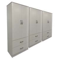 Ντουλάπα εξάφυλλη με συρτάρια Lego pakoworld λευκή 240x42x180εκ Ντουλάπα εξάφυλλη με συρτάρια Lego pakoworld λευκή 240x42x180εκ