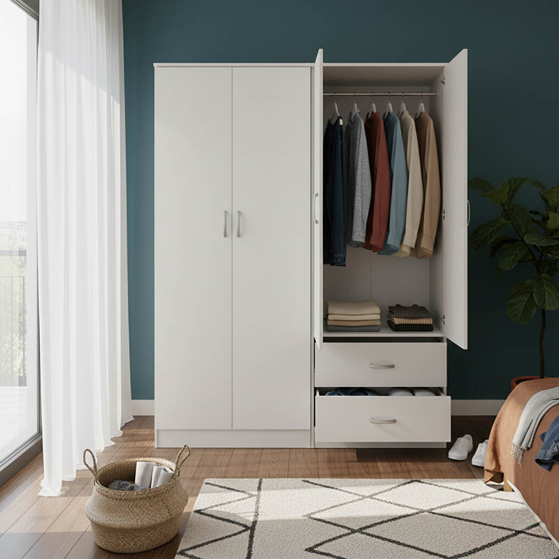 Ντουλάπα τετράφυλλη Lego pakoworld λευκή 160x42x180εκ Ντουλάπα τετράφυλλη Lego pakoworld λευκή 160x42x180εκ