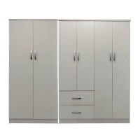 Ντουλάπα εξάφυλλη Lego Ι pakoworld λευκή 200,5x42x180εκ Ντουλάπα εξάφυλλη Lego Ι pakoworld λευκή 200,5x42x180εκ