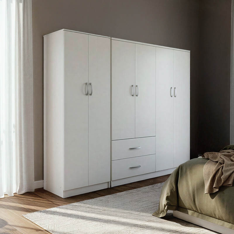 Ντουλάπα εξάφυλλη Lego Ι pakoworld λευκή 200,5x42x180εκ Ντουλάπα εξάφυλλη Lego Ι pakoworld λευκή 200,5x42x180εκ