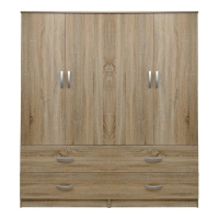 Ντουλάπα τετράφυλλη με συρτάρια Lego pakoworld sonoma 160x42x180εκ Ντουλάπα τετράφυλλη με συρτάρια Lego pakoworld sonoma 160x42x180εκ