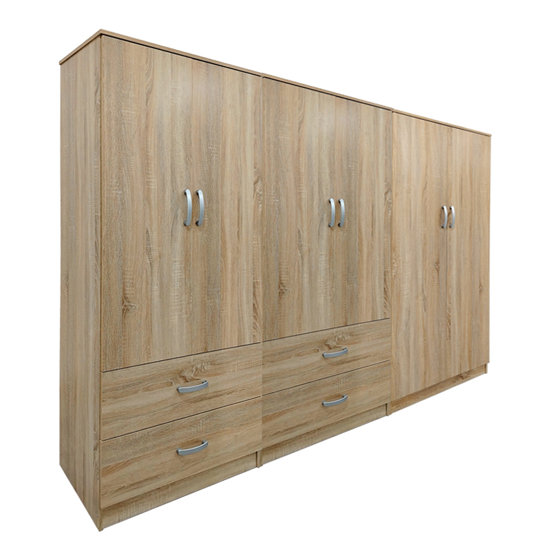 Ντουλάπα εξάφυλλη Lego pakoworld sonoma 240x42x180εκ