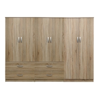 Ντουλάπα εξάφυλλη Lego pakoworld sonoma 240x42x180εκ