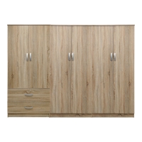 Ντουλάπα εξάφυλλη Lego I pakoworld sonoma 240x42x180εκ Ντουλάπα εξάφυλλη Lego I pakoworld sonoma 240x42x180εκ