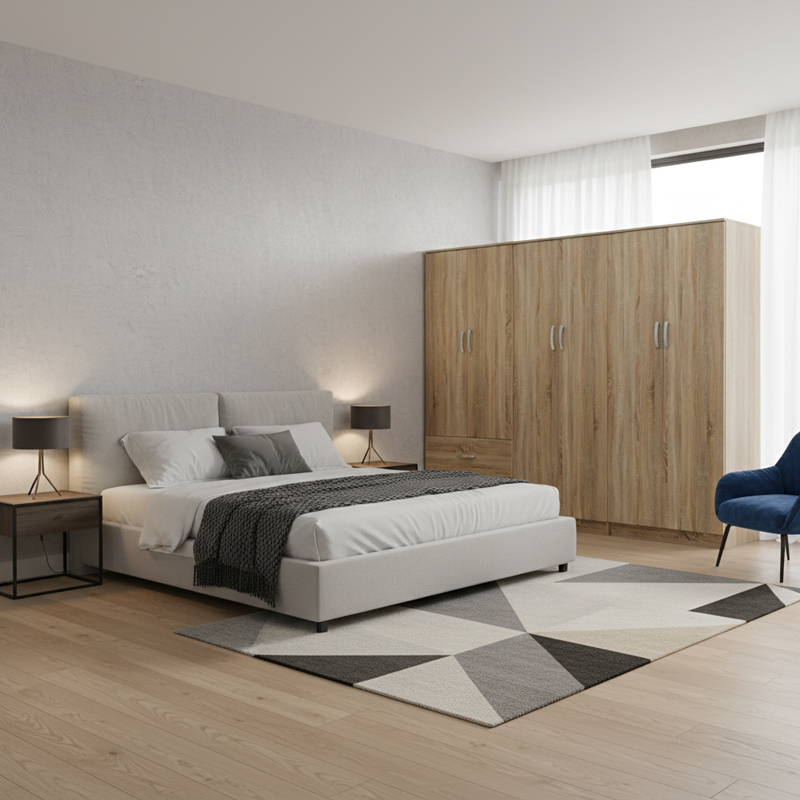 Ντουλάπα εξάφυλλη Lego I pakoworld sonoma 240x42x180εκ Ντουλάπα εξάφυλλη Lego I pakoworld sonoma 240x42x180εκ