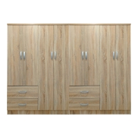 Ντουλάπα οχτάφυλλη Lego pakoworld sonoma 241x42x181εκ Ντουλάπα οχτάφυλλη Lego pakoworld sonoma 241x42x181εκ