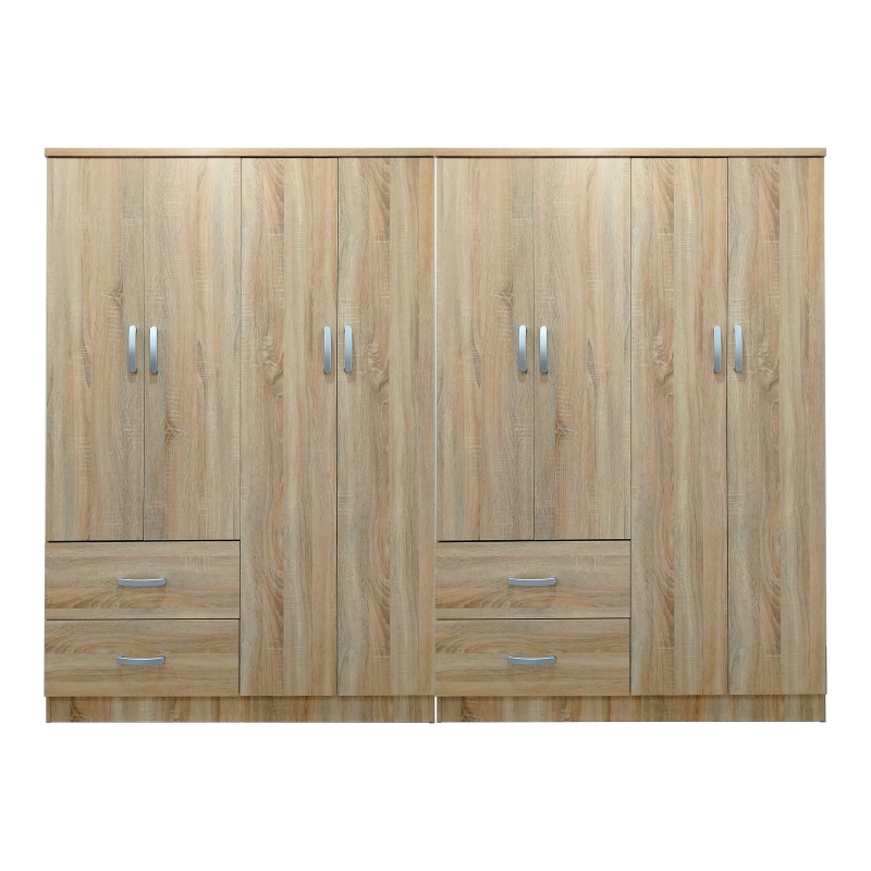 Ντουλάπα οχτάφυλλη Lego pakoworld sonoma 241x42x181εκ Ντουλάπα οχτάφυλλη Lego pakoworld sonoma 241x42x181εκ