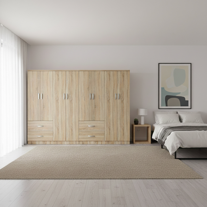 Ντουλάπα οχτάφυλλη Lego pakoworld sonoma 241x42x181εκ Ντουλάπα οχτάφυλλη Lego pakoworld sonoma 241x42x181εκ