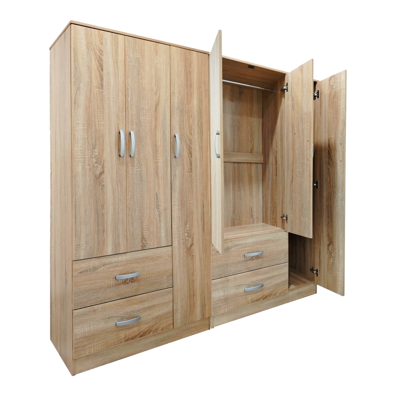 Ντουλάπα εξάφυλλη Lego pakoworld sonoma 180x42x180εκ Ντουλάπα εξάφυλλη Lego pakoworld sonoma 180x42x180εκ