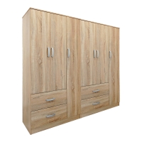 Ντουλάπα εξάφυλλη Lego pakoworld sonoma 180x42x180εκ Ντουλάπα εξάφυλλη Lego pakoworld sonoma 180x42x180εκ