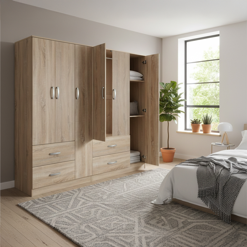 Ντουλάπα εξάφυλλη Lego pakoworld sonoma 180x42x180εκ Ντουλάπα εξάφυλλη Lego pakoworld sonoma 180x42x180εκ