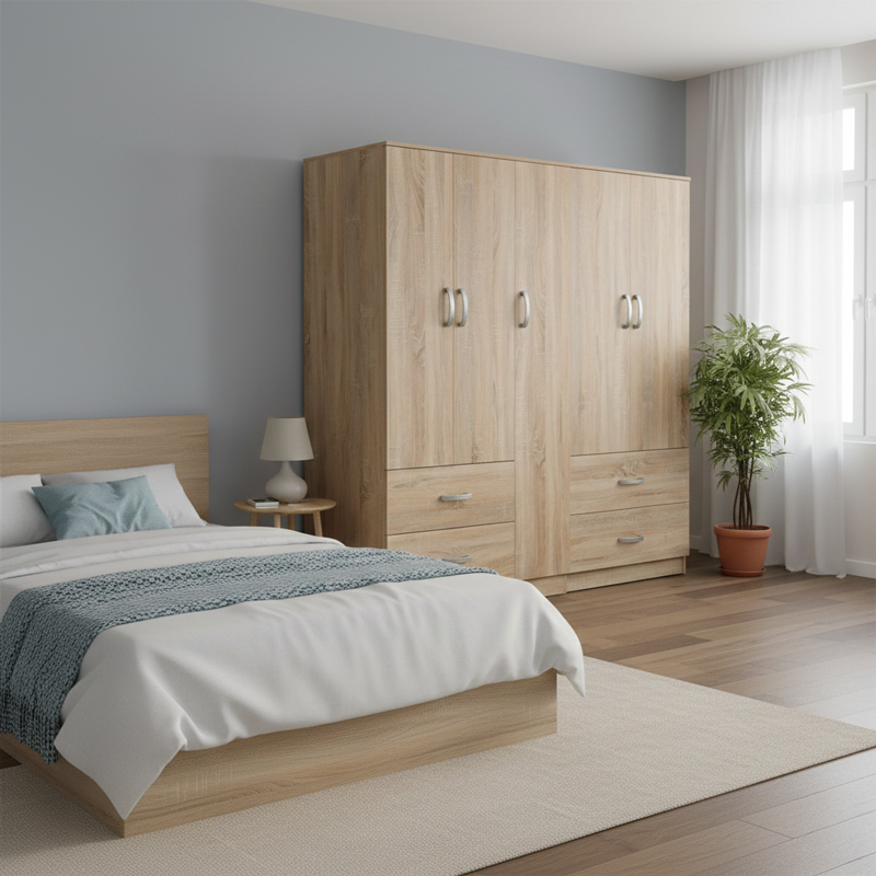 Ντουλάπα πεντάφυλλη Lego pakoworld sonoma 170x42x180εκ Ντουλάπα πεντάφυλλη Lego pakoworld sonoma 170x42x180εκ