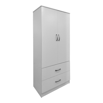 Ντουλάπα τετράφυλλη με πατάρι Athos pakoworld λευκή 160x42x240εκ