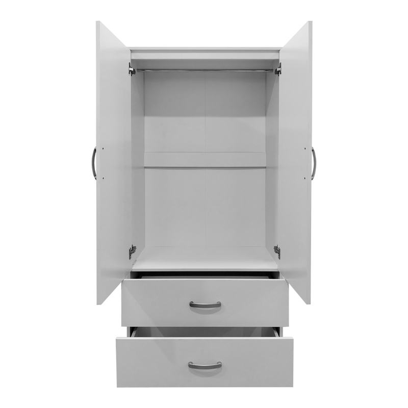 Ντουλάπα εξάφυλλη με πατάρι Athos I pakoworld λευκή 240x42x240εκ