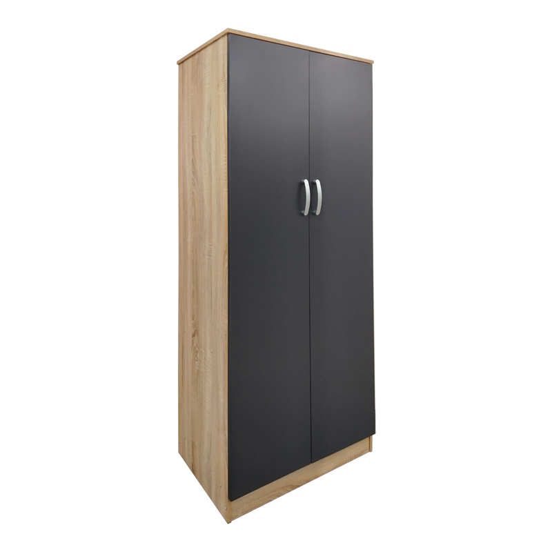 Ντουλάπα τετράφυλλη Athos pakoworld sonoma-ανθρακί 160x42x180εκ