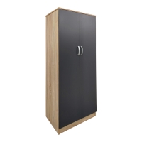 Ντουλάπα εξάφυλλη Athos pakoworld sonoma-ανθρακί 240x42x180εκ