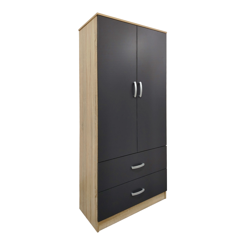 Ντουλάπα εξάφυλλη Athos I pakoworld sonoma-ανθρακί 240x42x180εκ