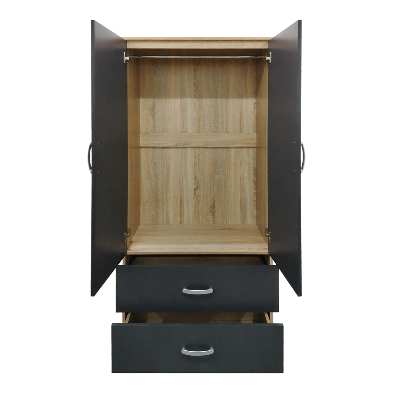 Ντουλάπα πεντάφυλλη Athos pakoworld sonoma-ανθρακί 170x42x180εκ