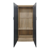 Ντουλάπα πεντάφυλλη Athos I pakoworld sonoma-ανθρακί 170x42x180εκ