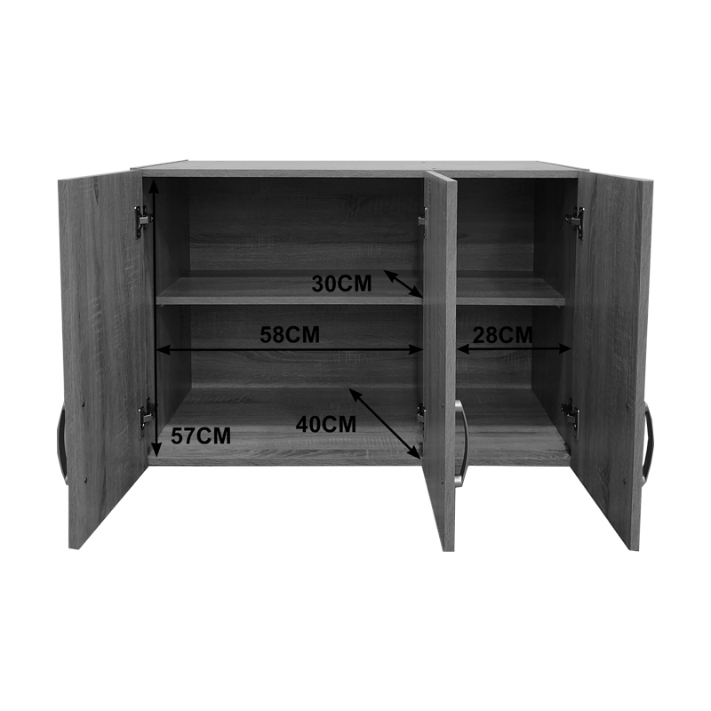 Ντουλάπα εξάφυλλη με πατάρι Athos pakoworld wenge 180x42x240εκ