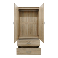 Ντουλάπα εξάφυλλη με πατάρι Athos pakoworld sonoma 240x42x240εκ