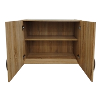 Ντουλάπα εξάφυλλη με πατάρι Athos pakoworld sonoma 240x42x240εκ