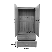 Ντουλάπα πεντάφυλλη με πατάρι Lego pakoworld sonoma 170x42x240εκ