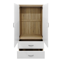 Ντουλάπα τετράφυλλη με πατάρι Athos pakoworld sonoma-λευκή 160x42x240εκ