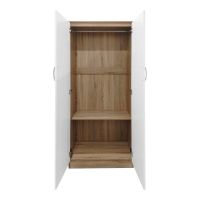 Ντουλάπα τετράφυλλη με πατάρι Athos pakoworld sonoma-λευκή 160x42x240εκ
