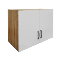 Ντουλάπα τετράφυλλη με πατάρι Athos pakoworld sonoma-λευκή 160x42x240εκ