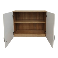 Ντουλάπα τετράφυλλη με πατάρι Athos pakoworld sonoma-λευκή 160x42x240εκ