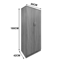 Ντουλάπα εξάφυλλη με πατάρι Athos pakoworld sonoma-λευκή 240x42x240εκ