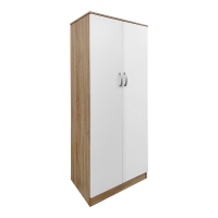 Ντουλάπα πεντάφυλλη με πατάρι Athos I pakoworld sonoma-λευκή 170x42x240εκ
