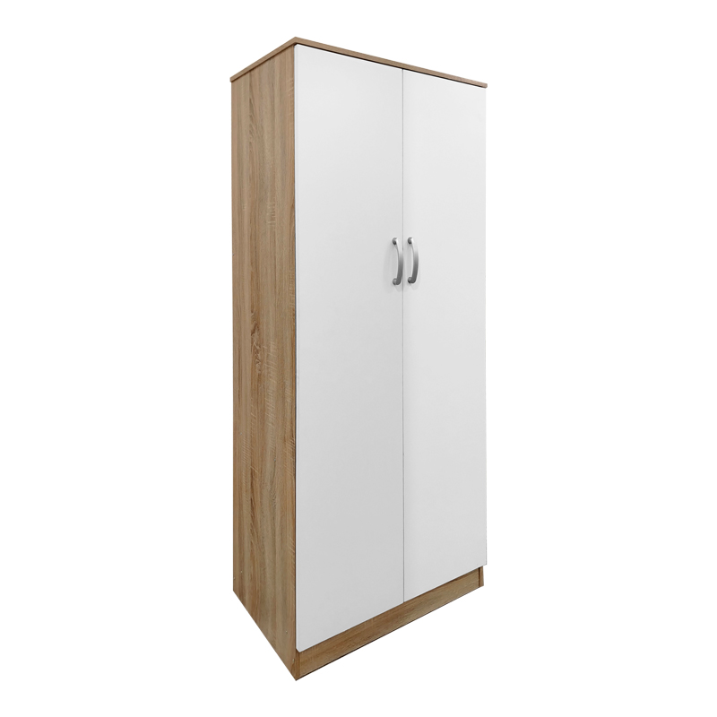 Ντουλάπα πεντάφυλλη με πατάρι Athos I pakoworld sonoma-λευκή 170x42x240εκ