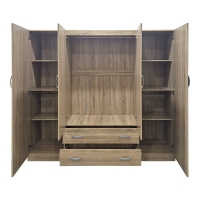 Ντουλάπα τετράφυλλη και πατάρι Alvia pakoworld sonoma 200x51x240εκ Ντουλάπα τετράφυλλη και πατάρι Alvia pakoworld sonoma 200x51x240εκ